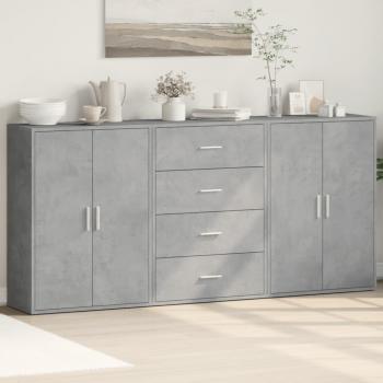 Meuble d'entrée gris béton 60x31x84 cm en bois d'ingénierie