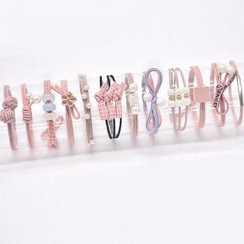 Diademas elásticas para niña y mujer con perlas, 12 unidades