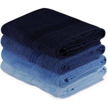 Lot 4 serviettes de bain « Bleu Mer » – 70 × 140 cm