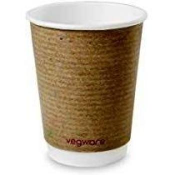 Vegware Cup 12oz Double Wall Kraft Brown Pack of 500