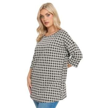 Yours Women's Check Side Button Top – 20 (Female)
