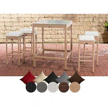 Alia Gartenbar-Set mit Polsterfarbe Cremeweiß