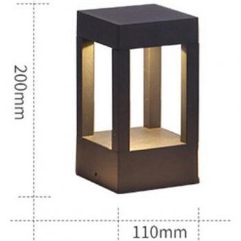 Lampe de jardin moderne carrée en aluminium