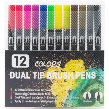 12-Color Art Markers with Dual Tips