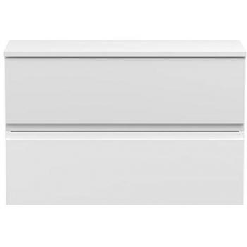 Hudson Reed Urban 80cm Satin White Wall Hung Bathroom Vanity Unit with 2 Soft Close Drawers