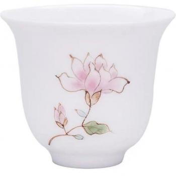 Elegant Single Teacup – Hand‑Decorated Ceramic Whiteware Bowl