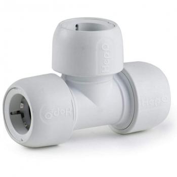 Hep2O white end reducing tee 22mm x 15mm