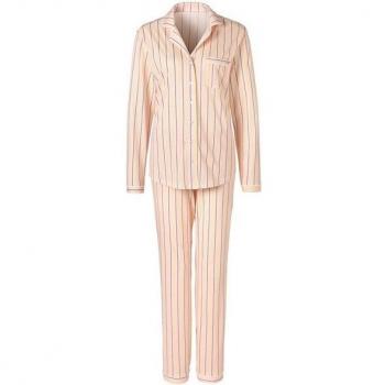 S.Oliver Allover Rose Damenpyjama – 36/38, V‑Ausschnitt, Langarm, 2‑teiliges Set
