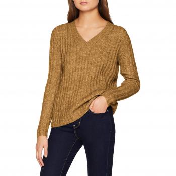 Suéter Pcsanni LS de Lana para Mujer, Amarillo Melange, Talla 38