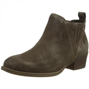 Hush Puppies Isobel Women's Taupe Leather Ankle Boots with Memory Foam, Size UK 3