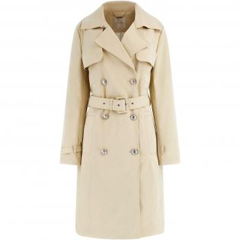 Gabardina Guess Asia en beige toastado con cinturón para mujer