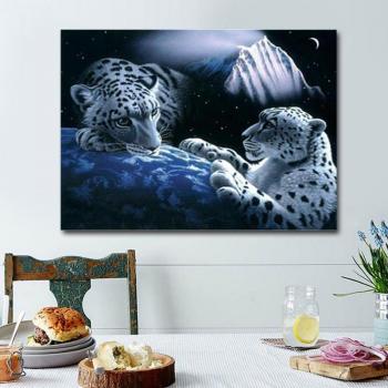 Wildlife Leopard Resin Embroidery Kit – 5D, 20x30cm