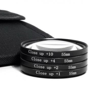 4-Piece Macro Filter Set (+1 +2 +4 +10) 55mm