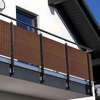 NYVI Balkon‑Privatsphäre Privafence – metallöse Verbindung, 90 × 500 cm, Honig