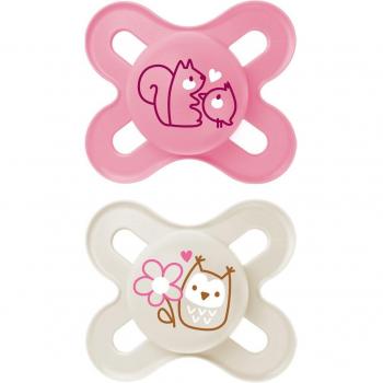 Mam Pink Silicone Pacifiers for Newborns 0-2 Months