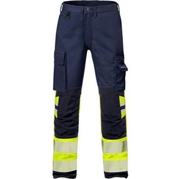 Fristads Stretch-Hose für den Arbeitsbereich, Klasse 1, PLU 2705, Größe 64 – Sichtschutz Gelb/Marine