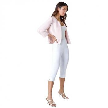 Textured Pleated ¾ Sleeve Crop Topcoat