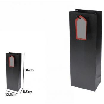 Buste Regalo per Bottiglie Nere con Targhetta 36x12.5x8.5cm