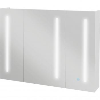 Kleankin Armadietto con Specchio e Luci LED, 90x15x70 cm
