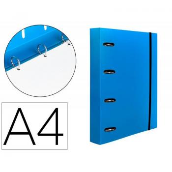 Carpeta A4 con recambio 100 hojas 80g 4 anillas mixtas 25mm azul