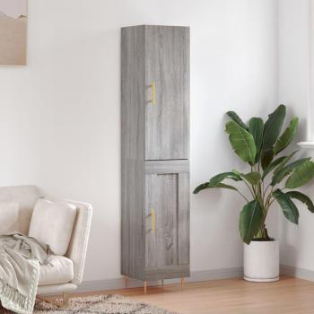 VidaXL Contemporary Highboard Grey Sonoma 34.5x34x180 cm