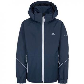 Trespass Jungen‑Jacke Rapt – wasserdichte Outdoor-Jacke mit abnehmbarer Kapuze, XX‑Small, Dunkelblau