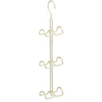 Colgador de carteras Relaxdays, 6 ganchos, metal dorado