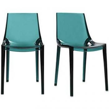 Chaises Design Bleu pétrole empilables intérieur/extérieur (Lot de 2) YZEL