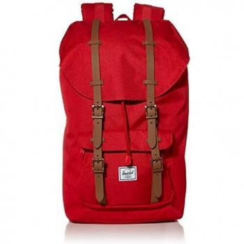 Herschel Little America Mid-Volume Backpack – Erwachsene, Rot / Braun Sattel, 17 l