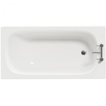 Cassia Metal Bath 1400mm x 700mm – Single Ended, White Finish, Two Tap Holes & Leg Support