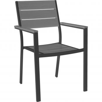 Gardeness – Chaise de jardin aluminium PolyWood noire