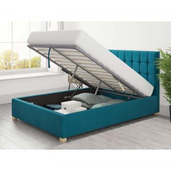 Limitless Home Teal Velvet Bed Ottoman