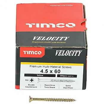 Velocity Premium Countersunk Pozi Wood Screws 4.5 x 60 Box of 200
