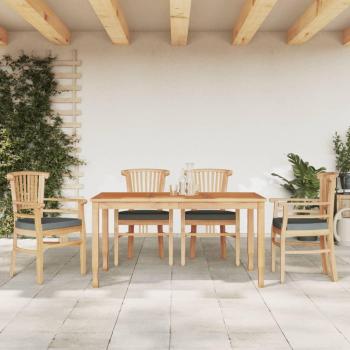 Teak Gartenessgruppe (5 Stück) – vidaXL