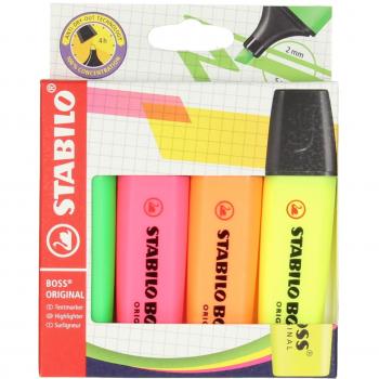 Markeerstift STABILO BOSS 70/4 assorti 4st