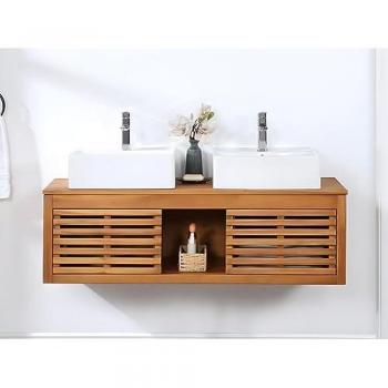 Mobile bagno doppio lavabo sospeso 130 cm Antracite