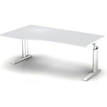 Desk 180x100 HJH Office Pro UNA 18W Height-Adjustable Gray/White