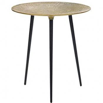 Tavolino d'angolo in metallo lucido oro e nero 45 cm
