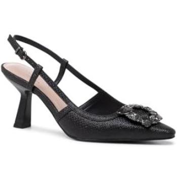 Paradox London Tara Mid‑Heel Sling Back Black Court Shoes – Size 6 Female