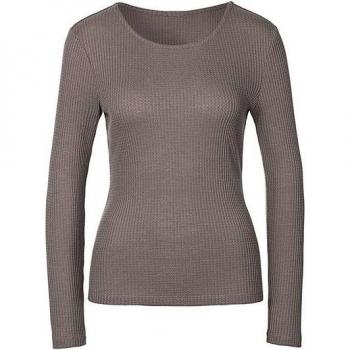 Piqué-Langarmshirt Lascana Damen 69% Polyester, 28% Viskose, 3% Elasthan – 32/34