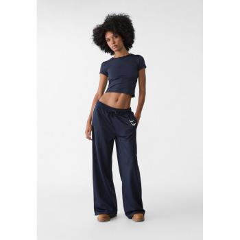 Pantaloni Azzurro Mare con lacci Stradivarius S