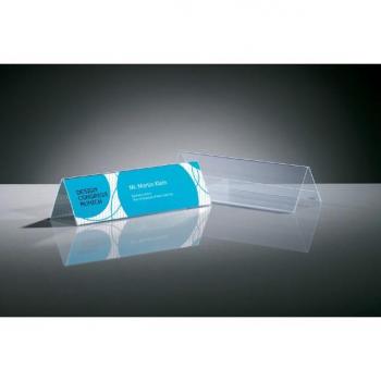 Tafelnaambord 2-zijdig 190x60mm transparant