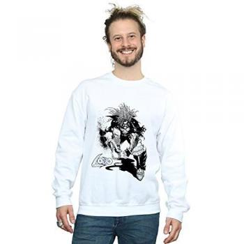 Weißes Lobo Sketch Sweatshirt für Männer – DC Comics Kollektion