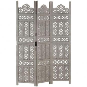 Cloison de Séparation 3 Panneaux Gris Prolenta Premium 120x165
