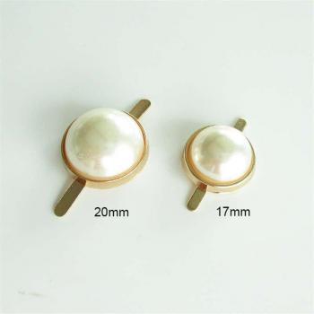 Runde Brads aus Nachahmung Perlen für Scrapbooking und Bekleidungszubehör, 17mm/20mm, 5 Teile