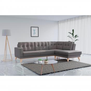 Ecksofa “Lavida L‑Form” – Braun (Schlamm) – inkl. Kippfunktion, optionaler Bettkasten – 298 × 90 × 198 cm