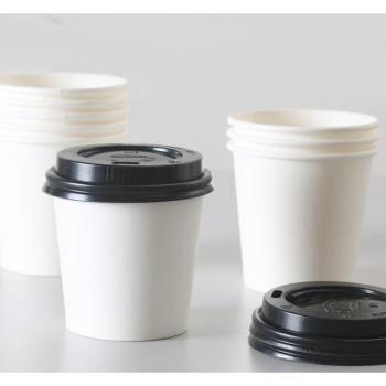 100 Count Small White Paper Cups with Lid