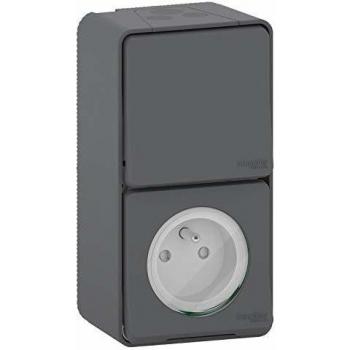Toma de corriente con interruptor, 10A, Gris, Schneider Electric