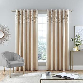 Catherine Lansfield 'Glitzy' Curtains Two Panels