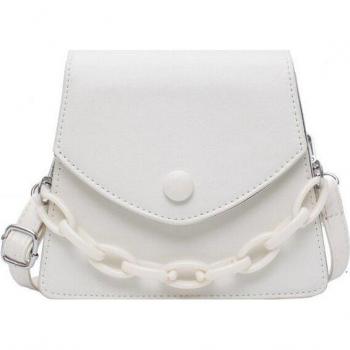 Small PU Leather Crossbody Bag with Chain